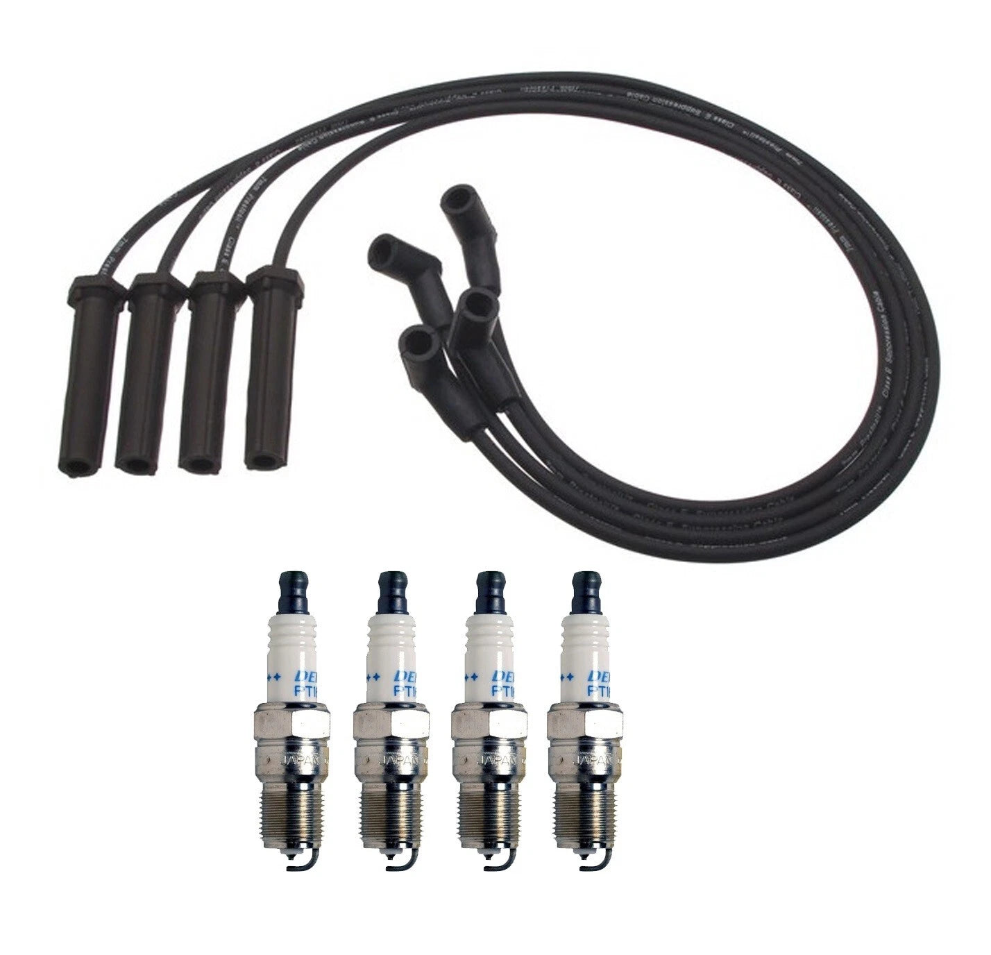 Denso Wire Set & 4 Double Platinum Spark Plugs for Chevy GMC Isuzu L4