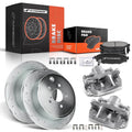 Set of 8 Rear Drilled Brake Rotors & Pads for Subaru Outback Legacy