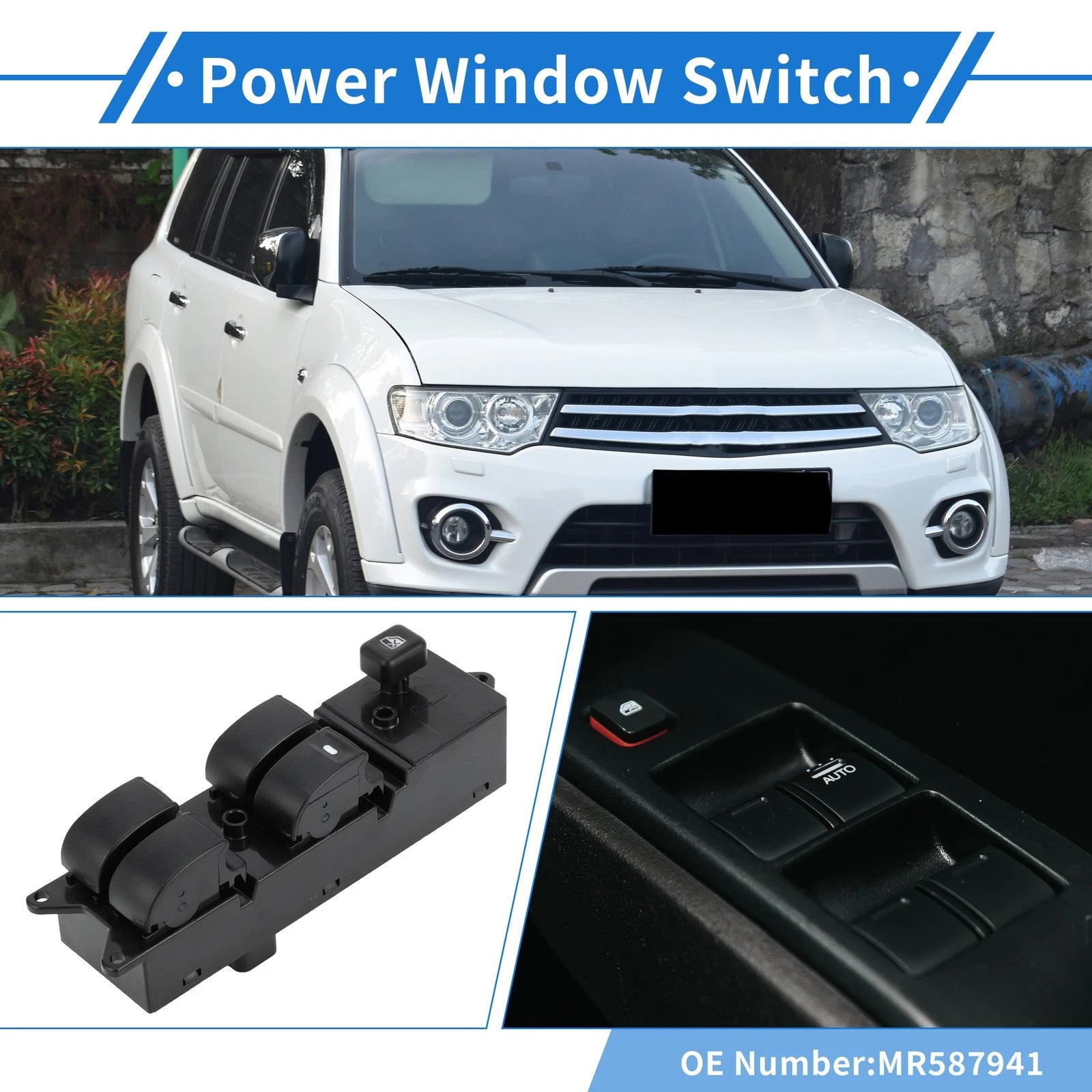 Power Window Switch for Mitsubishi Pajero NP (2002–2006) MR587941