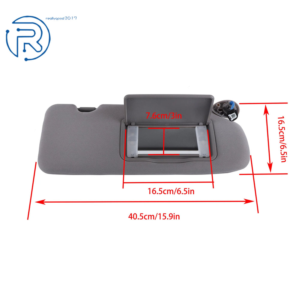 Sunvisor for Honda CR-V (2017-2022) Gray Right Side with Lights & Mirror