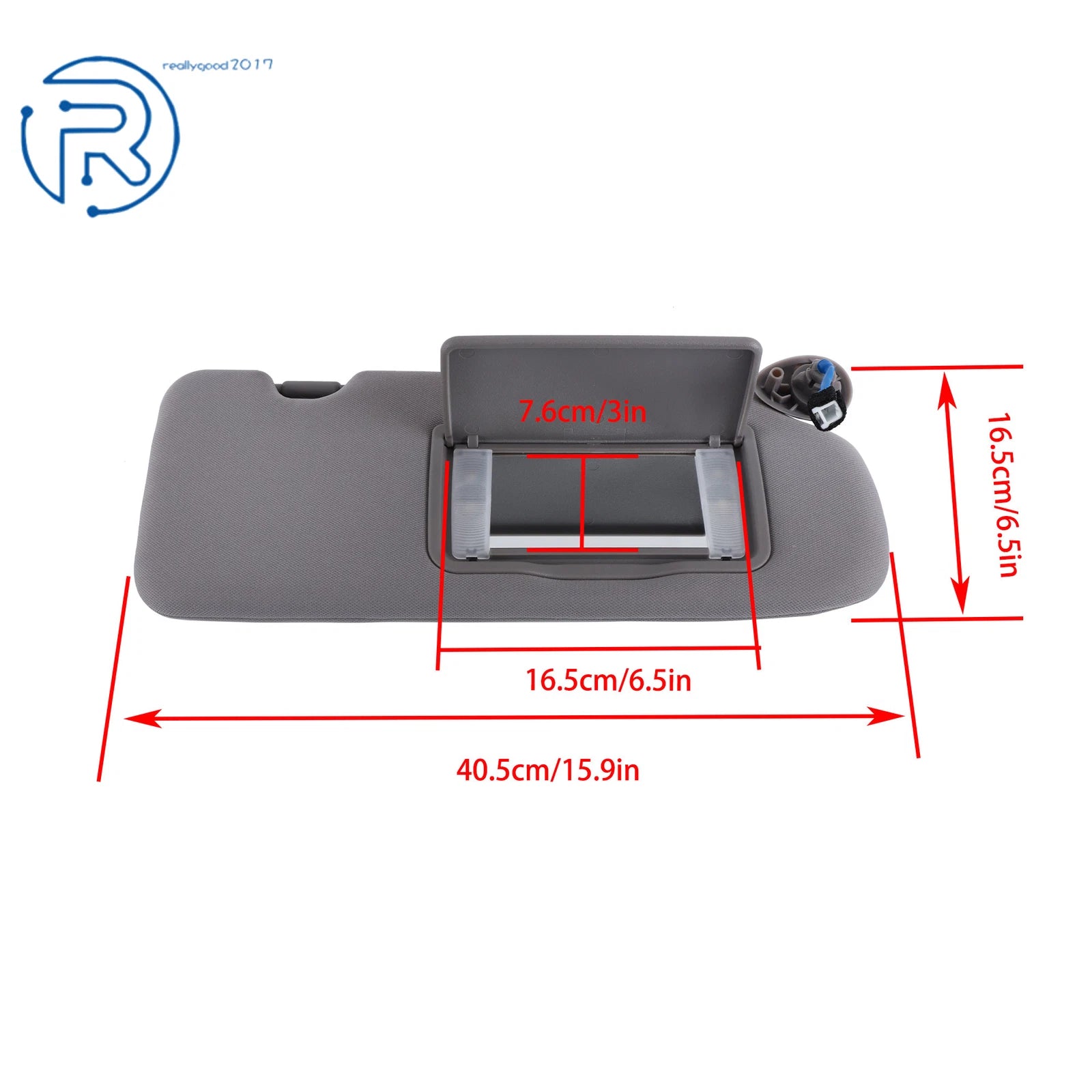 Sunvisor for Honda CR-V (2017-2022) Gray Right Side with Lights & Mirror
