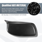 Pair Rearview Mirror Cover Cap Black Carbon Fiber for BMW 5 Series (2011–2017)