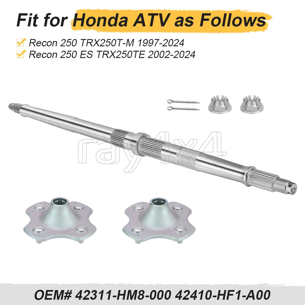 Rear Axle Shaft with Wheel Hub Nuts for Honda Recon 250 TRX250TM TRX250TE (1997–2024)