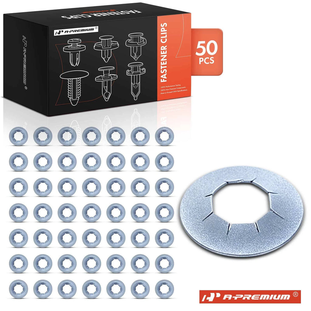 50x Retainer Clips for Ford (6.35mm Stud, 13.49mm Outer Diameter)