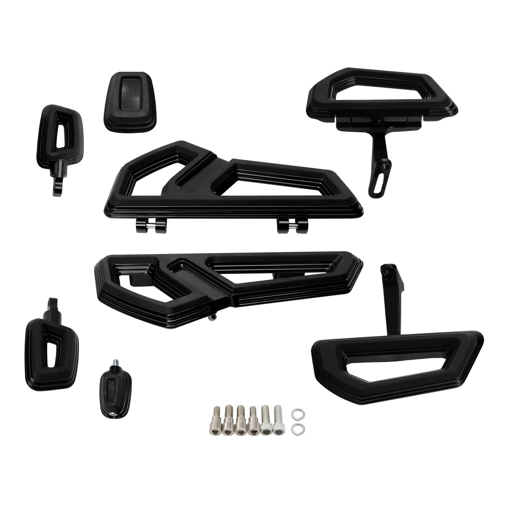Driver Passenger Floorboards Footpegs Brake Pedal for Harley Touring Glide (2000–2024)
