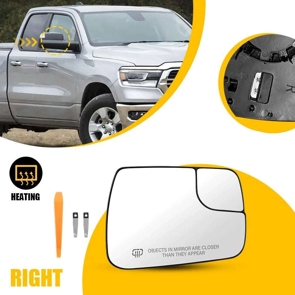 Right Side Heated Mirror Glass for Ram 1500 (2019–2025) 68402036AA