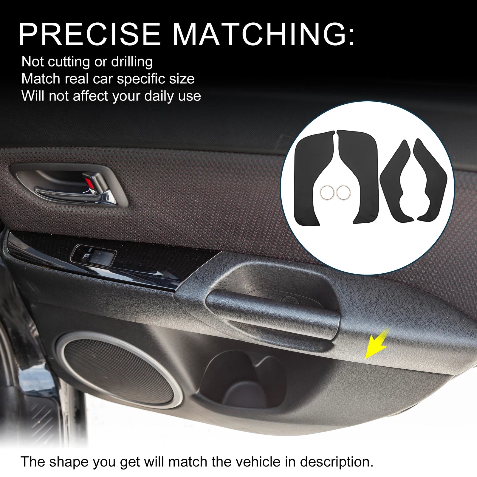Set of 1 Car Door Leather Anti Kick Pad Sticker for Mercedes-Benz Smart (2022)