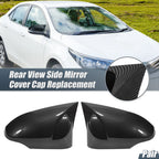 Pair Rearview Mirror Cover Overlay Black Carbon Fiber for Toyota Corolla (2014–2018)
