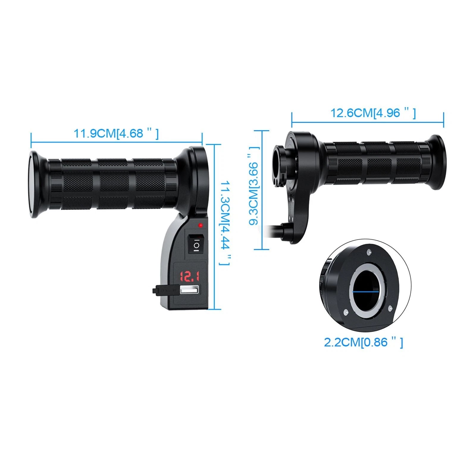 Electric Heated Hand Grips for Motorcycle (7/8" 22mm)