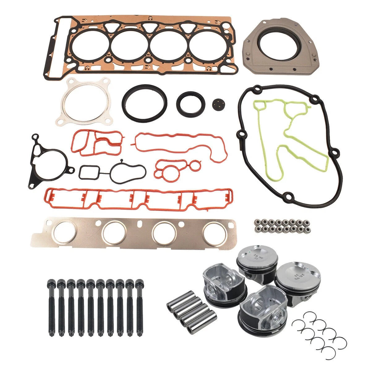Piston and Head Gasket Set for Audi VW A4 Q5 Jetta GTI Passat EOS (2006–2016)