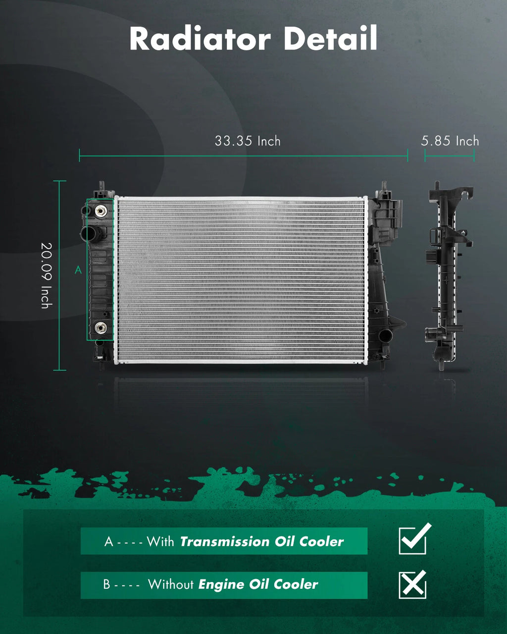 Aluminum Radiator for Chevrolet Sonic (2012–2020) L4 1.4L Auto 13248