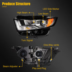 Headlight Assembly for Ford Edge (2015–2018) Halogen Left Side with Bulbs