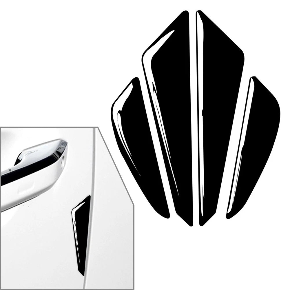 Set of 4 Piano Black Universal Door Anti-Collision Edge Guards Trim