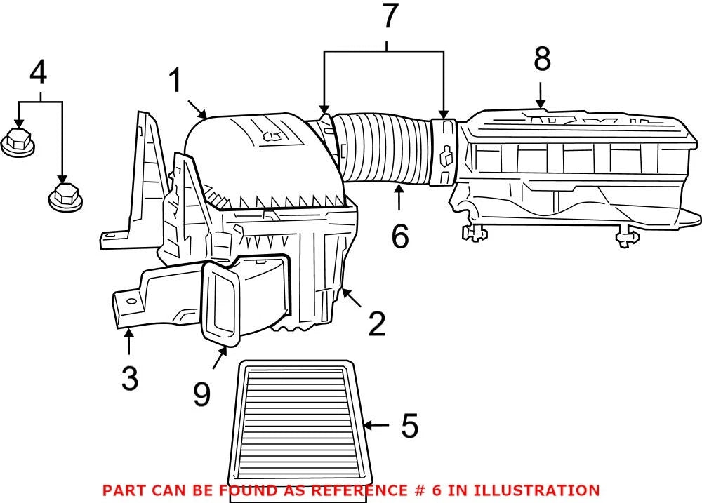 Cold Air Intake Tube for Dodge (53034075AB)