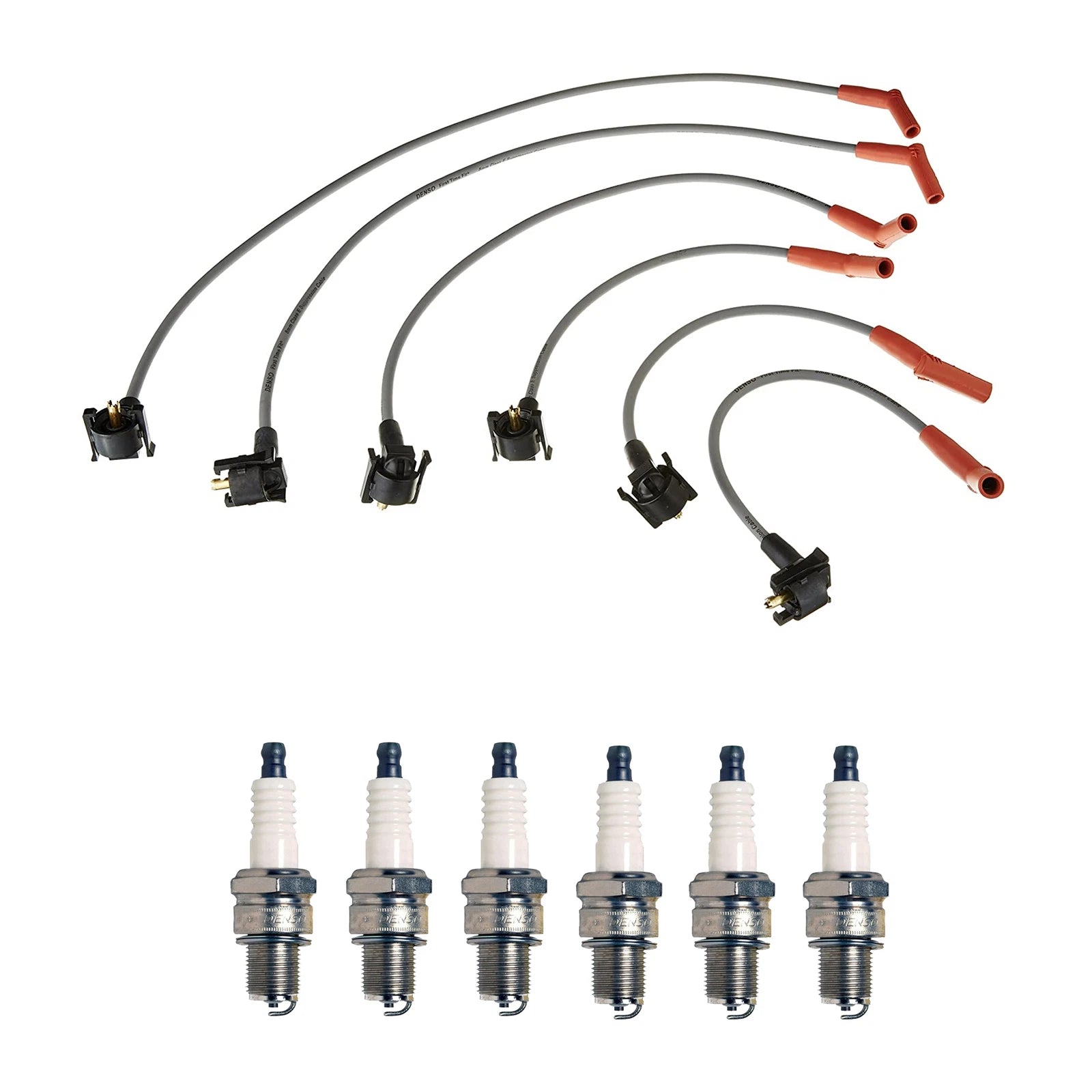 Denso 8mm Wire Set & 6 Iridium Spark Plugs Kit for Mazda 4.0L V6