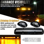 3PC LED Top Cab Roof Marker Clearance Light for Silverado Sierra (2002-2007)