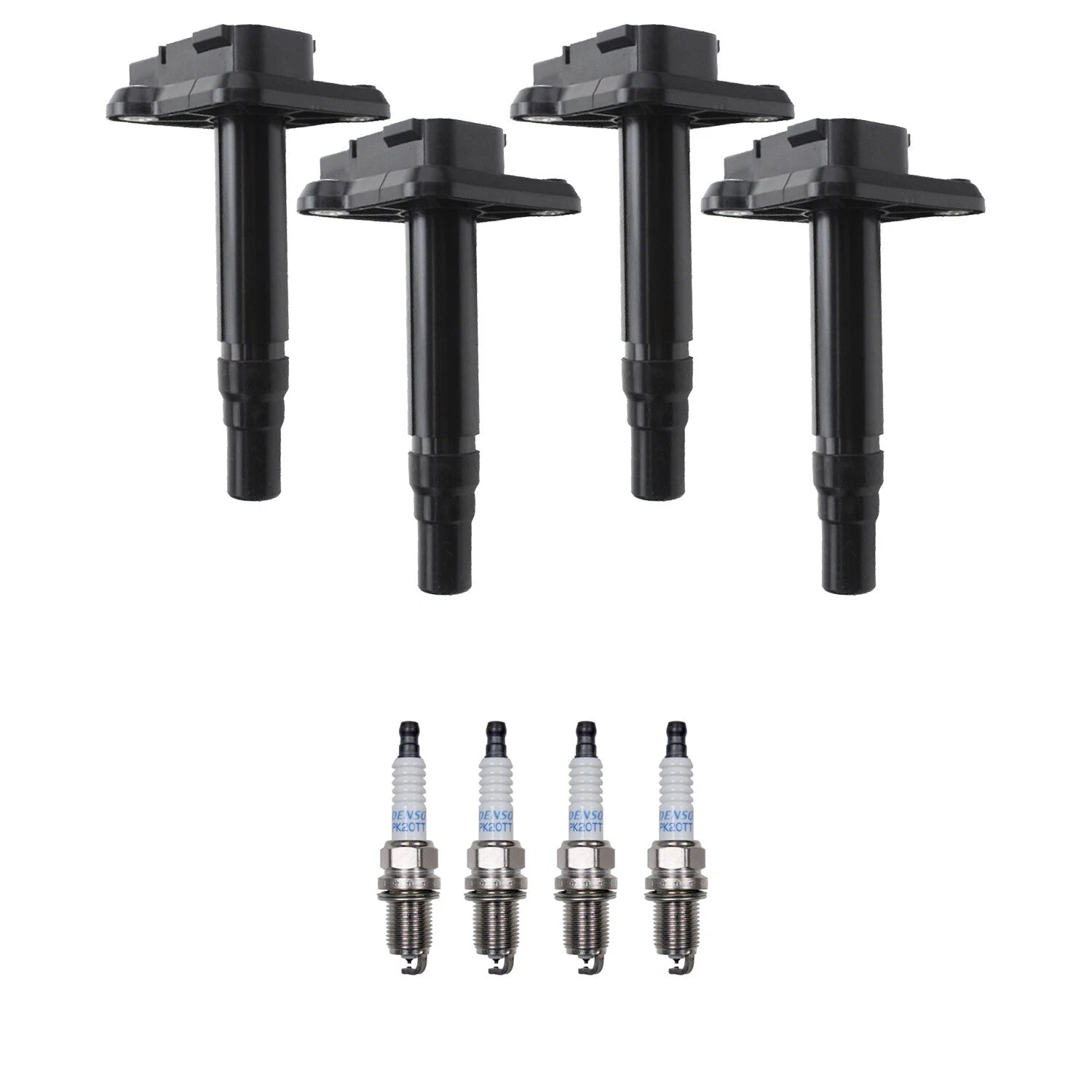 Set of 4 Ignition Coils & Denso Platinum TT Spark Plugs for Audi A4, VW Jetta, Golf (1996–2005)