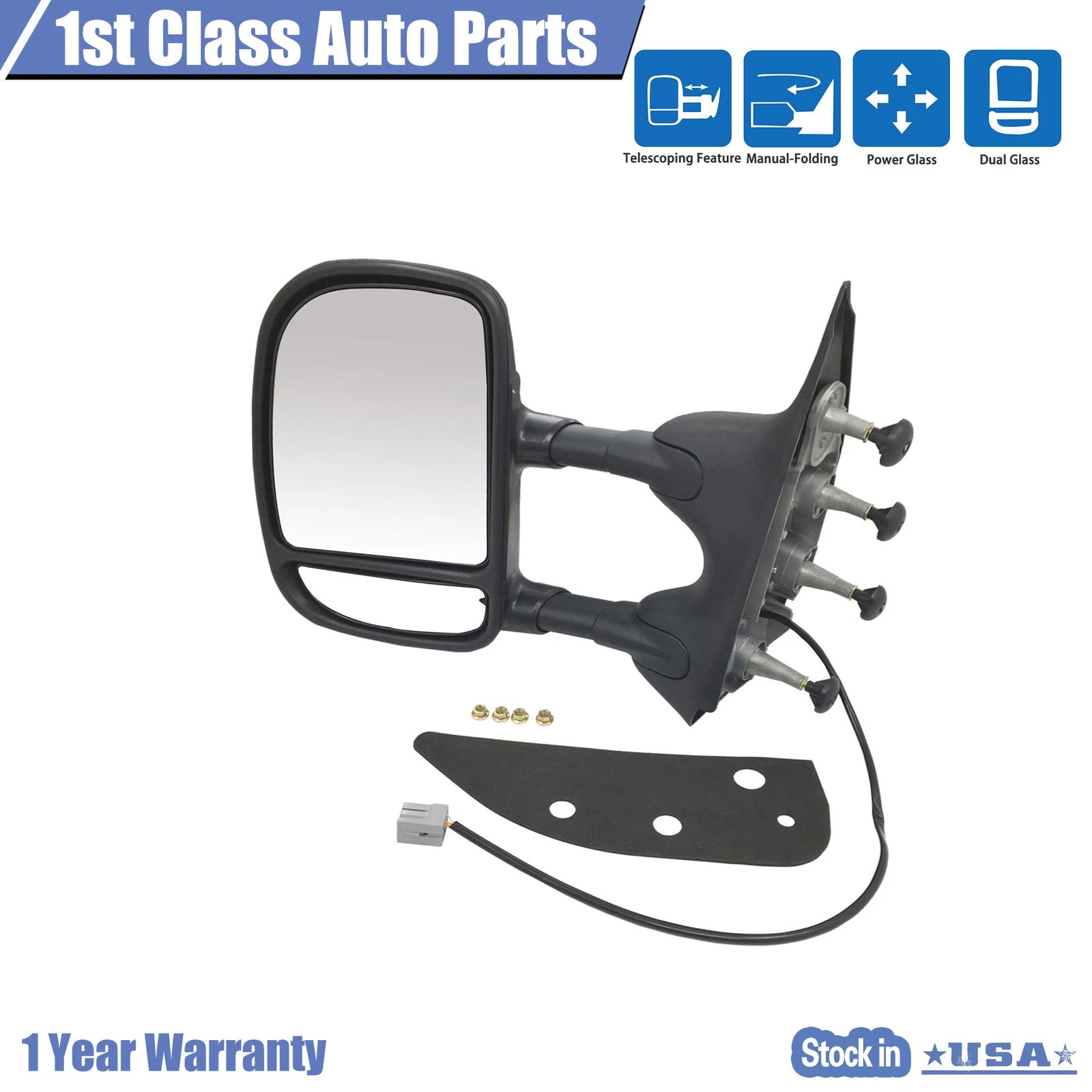 Left Towing Power Mirror for Ford E350 E450 (2009–2016)