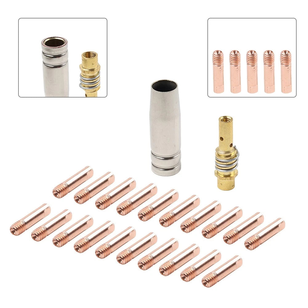22pcs Mig Welding Gun Tip Kit for MB 15AK MIG125 MIG135