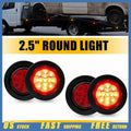 Set of 4 DOT Grommet Flush-Mount Red 2.5" Round LED Marker Lights Kit