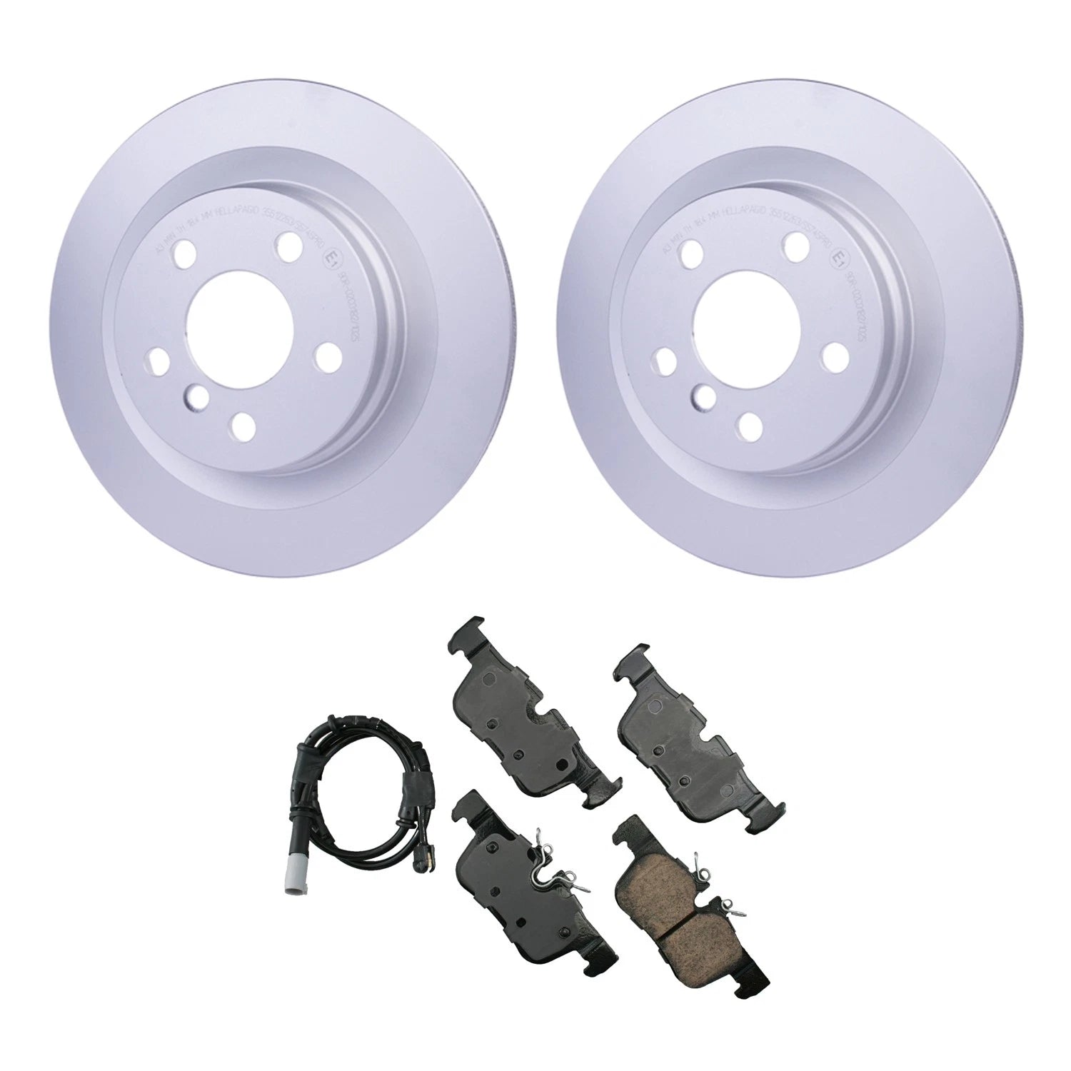 Hella Rear Rotor & Akebono EURO Ceramic Disc Brake Pads Kit for BMW X1 F48 F39 (2016–2023)