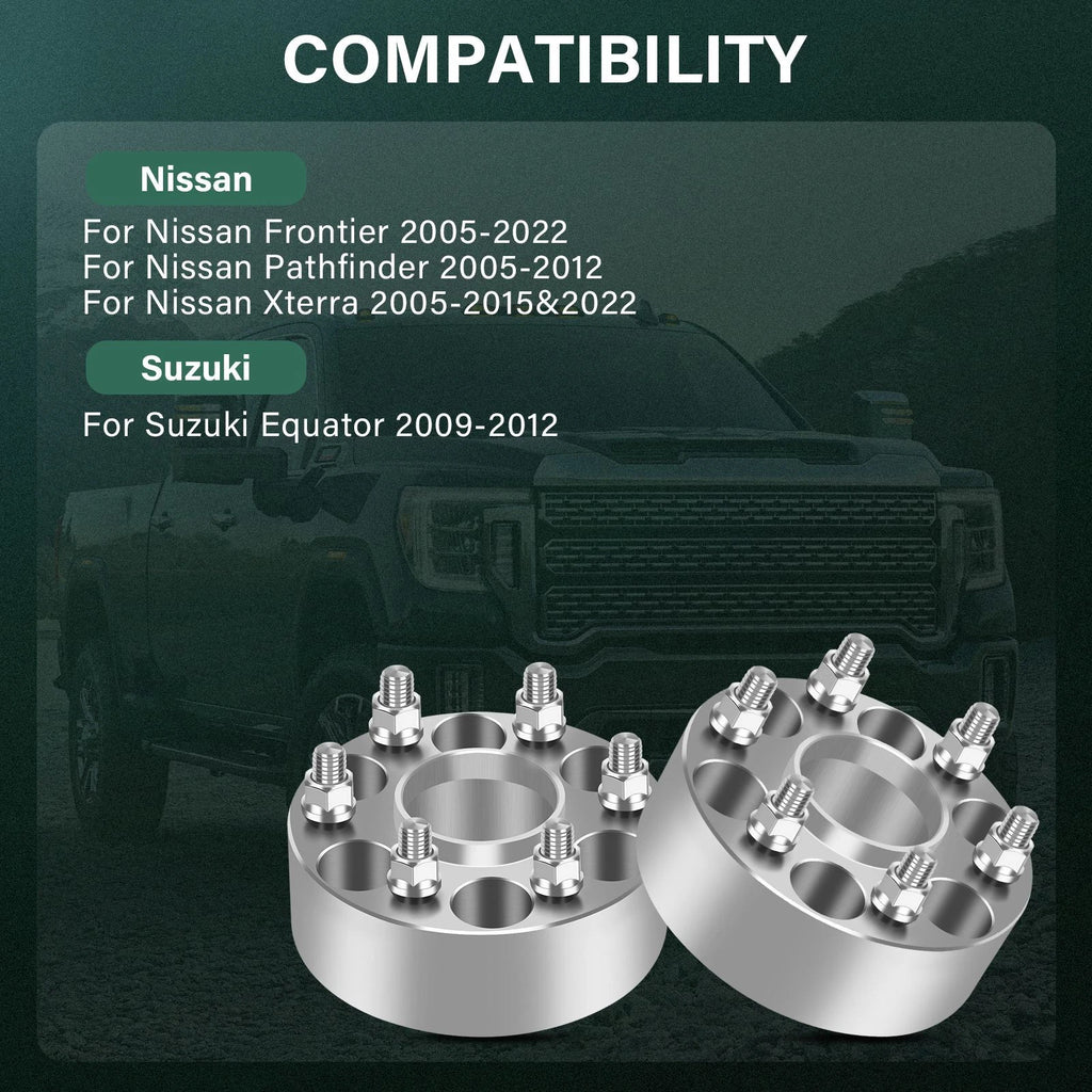 4X 2" Hub Centric Wheel Spacers 6x4.5 for Nissan Frontier Pathfinder (2005–2012)