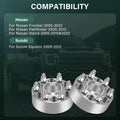4X 2" Hub Centric Wheel Spacers 6x4.5 for Nissan Frontier Pathfinder (2005–2012)