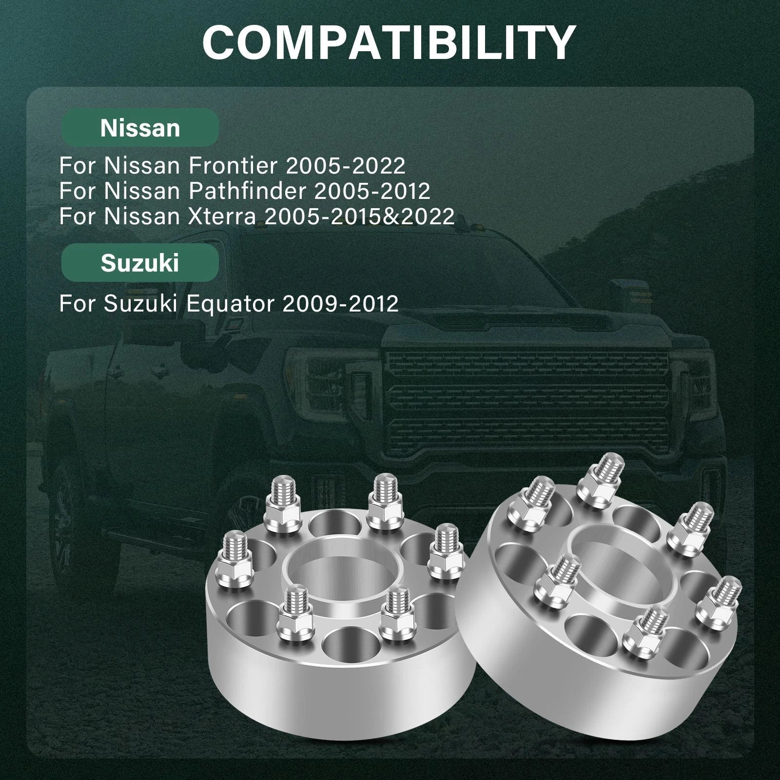 4X 2" Hub Centric Wheel Spacers 6x4.5 for Nissan Frontier Pathfinder (2005–2012)