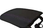 Leather Console Lid Armrest Cover for Cadillac SRX (2010–2016) Purple Stitch