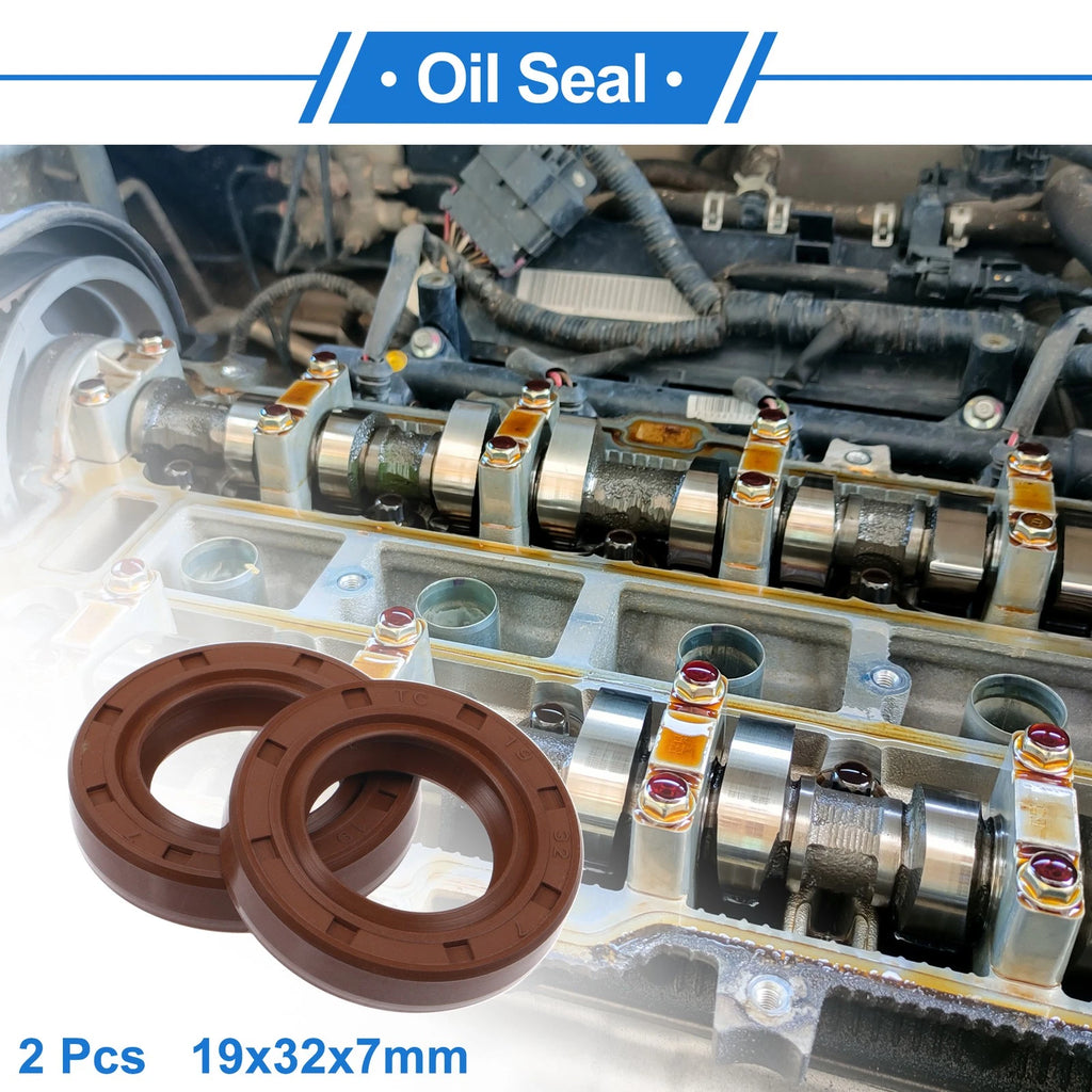 2X Oil Seal Rotary Shaft Seal for Various Models (19x32x7mm) FKM Rubber