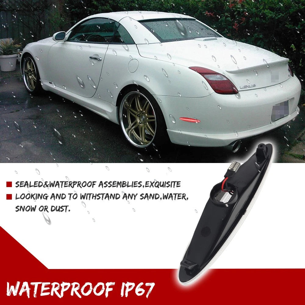 Set of 4 Amber Red LED Side Marker Lights for Lexus SC430 (2002–2010)