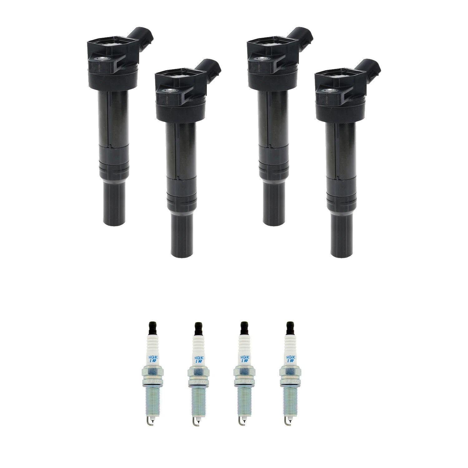 Set of 4 Ignition Coils & NGK Iridium Spark Plugs for Elantra Forte Soul (L4)