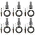 Set of 6 Denso Iridium TT Spark Plugs & Coil Boots for GS300 GS450h IS250 RC350