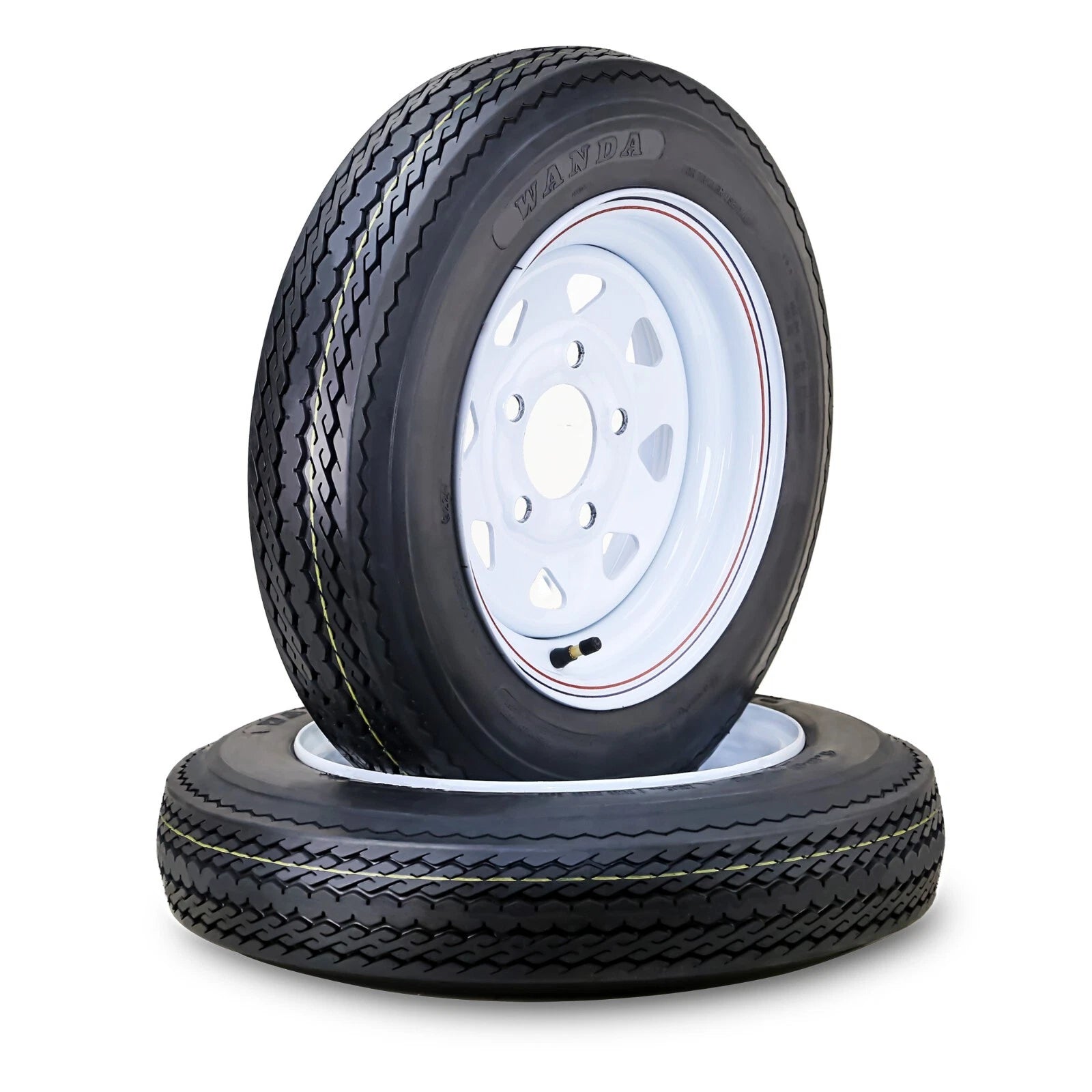 2 WANDA Trailer Tire Wheel Assembly 5.30-12 6-Ply C 82M 5 Lug for Trailer