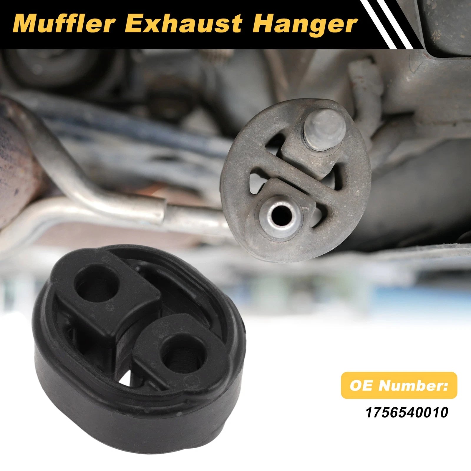 Muffler Exhaust Hanger for Toyota Yaris (2006–2011) No. 1756540010 Black 1 Pc