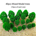 40Pcs Mixed Size Model Trees for Train Railway Architecture Scenery