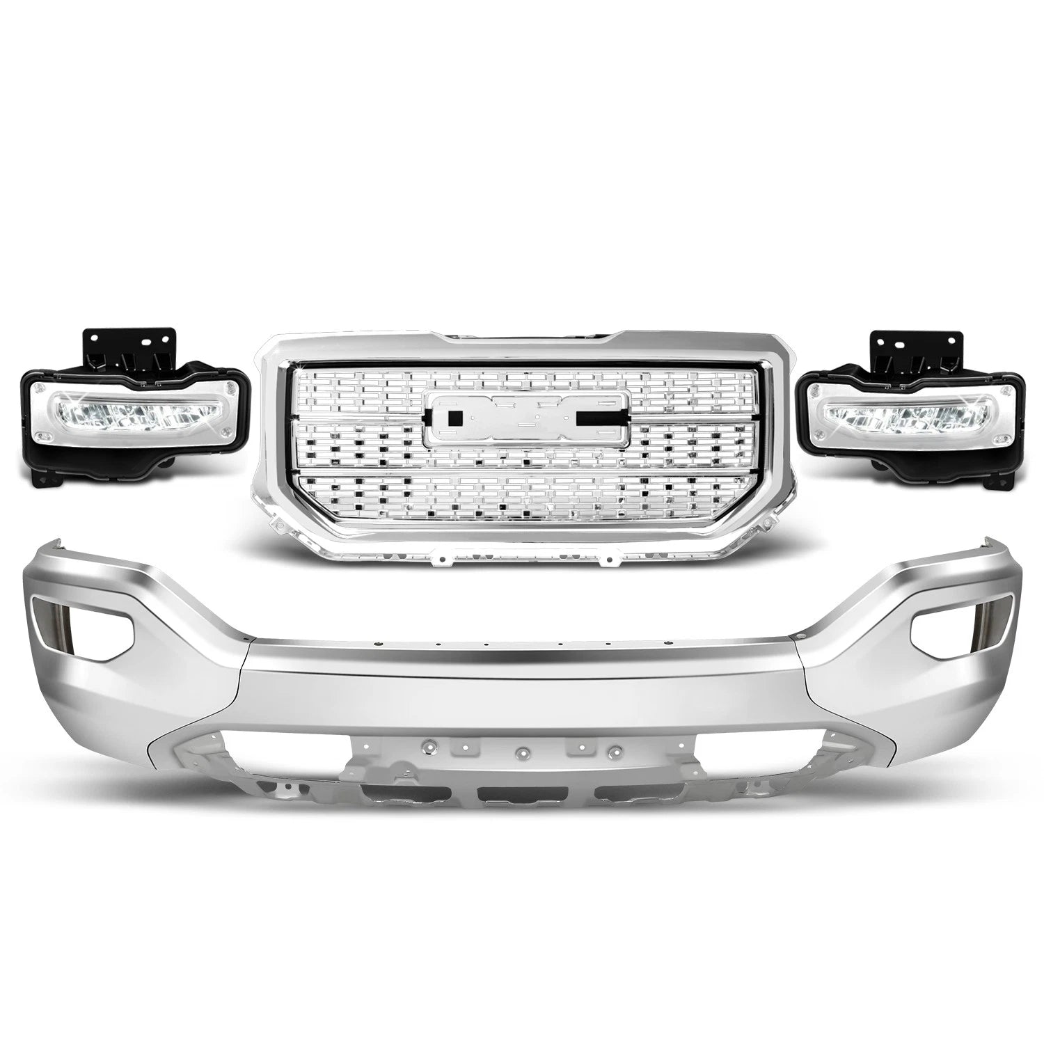Chrome Clear Fog Lights for GMC Sierra 1500 (2016–2018)