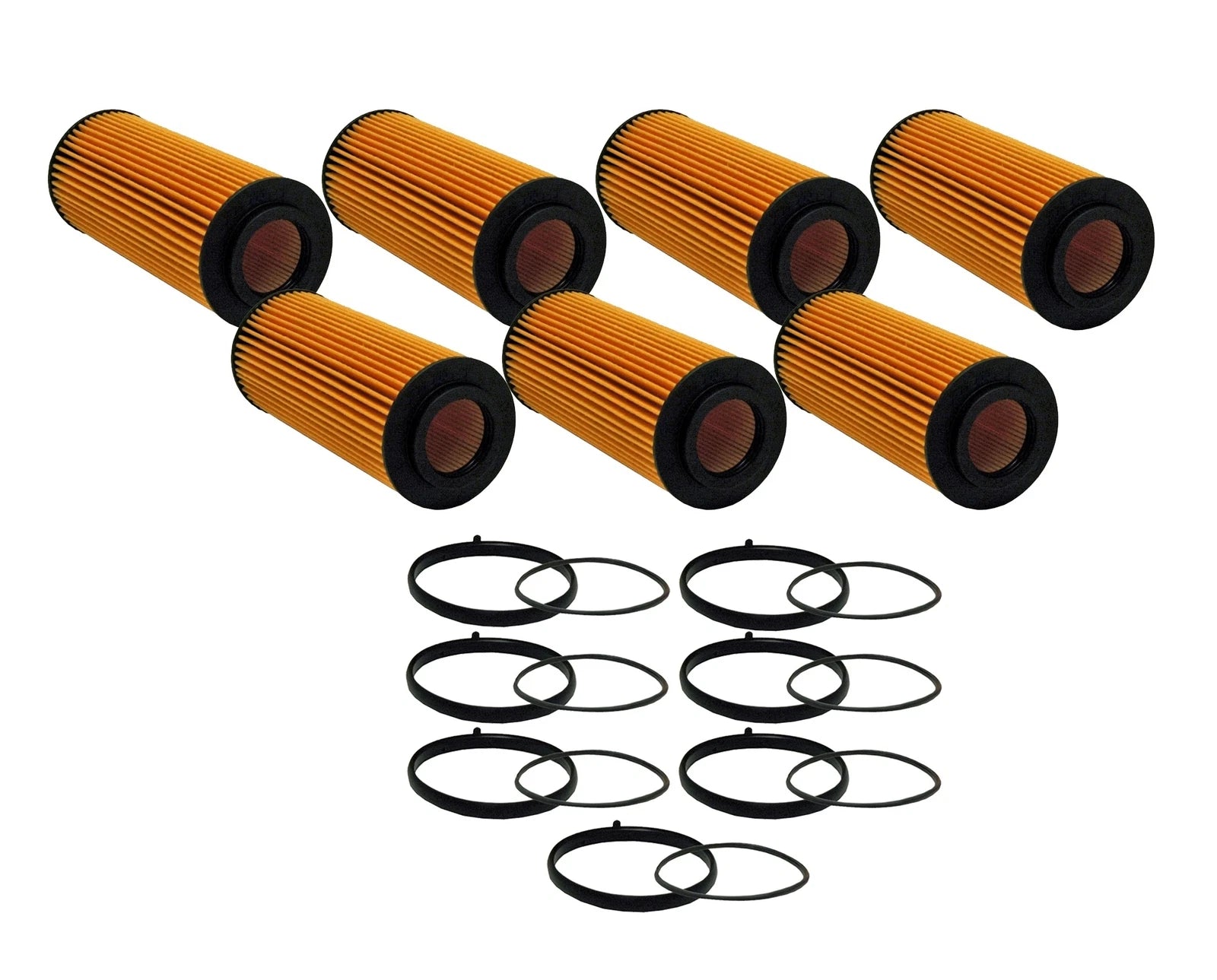 Set of 7 Engine Oil Filters for Audi Porsche Volkswagen V6