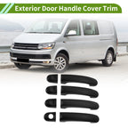 Set of 8 Exterior Door Handle Cover Trim for Volkswagen Transporter (T5) Matte Black