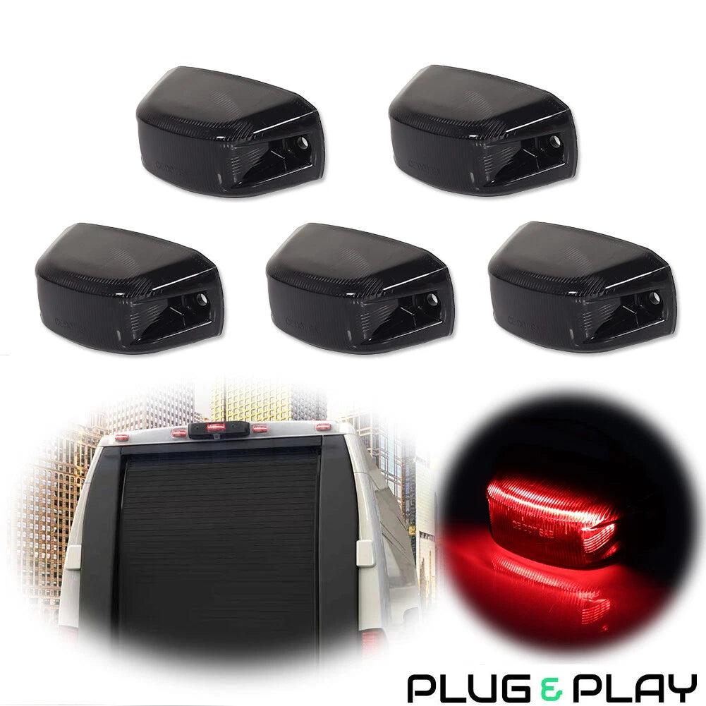 Set of 5 LED Red Rear Cab Roof Running Lights for Dodge RAM Promaster