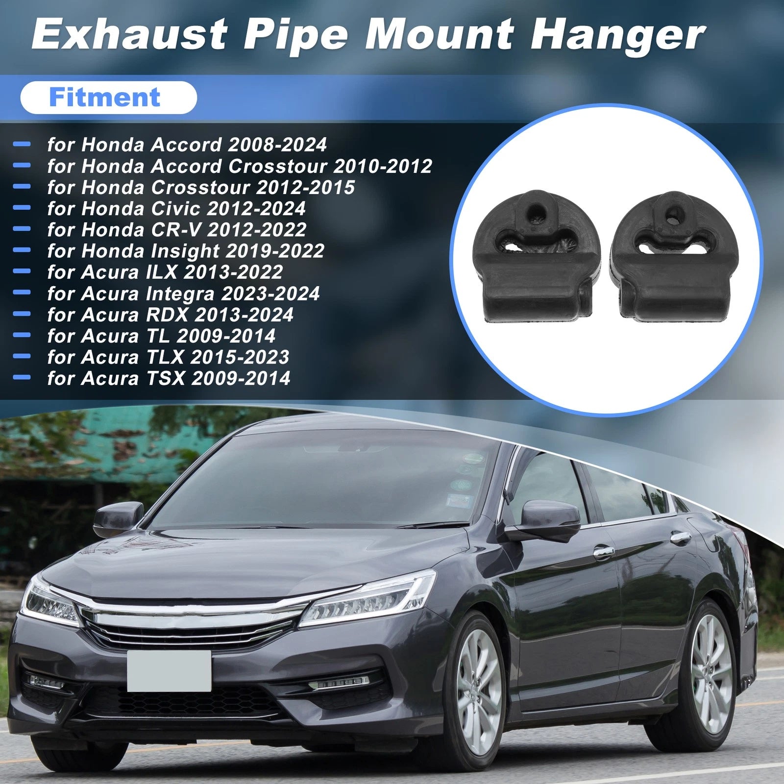 Exhaust Pipe Mount Hanger Insulator for Honda Accord Civic CR-V (2003–2021) 18215-TA0-A01