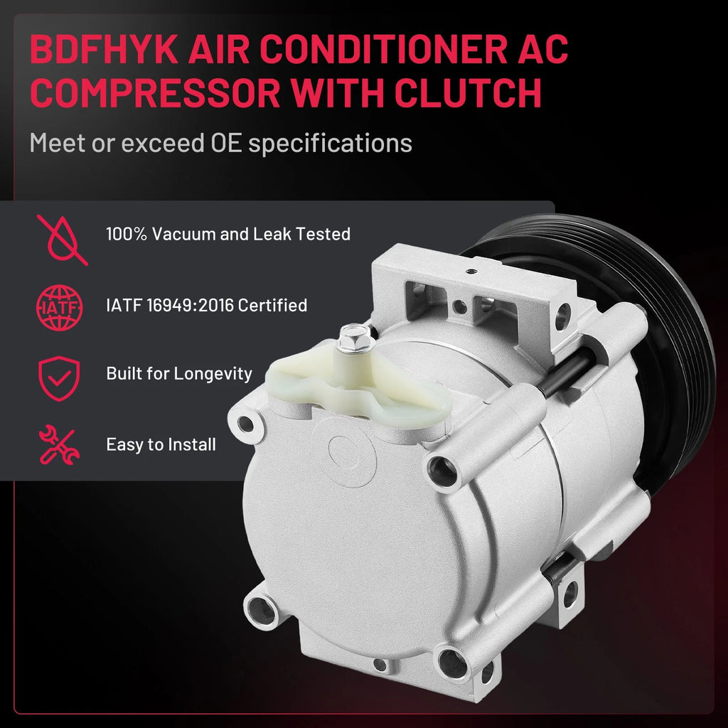 AC Compressor and Clutch for Ford F-150 4.2L V6 (1997–2006) 101510C