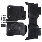Set of 2 Black All Weather Floor Mats for Toyota Tundra CrewMax (2014–2021) TPE Waterproof
