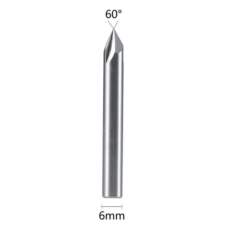 6mm 60 Degree 2 Flute Carbide Chamfer Milling Cutter for Aluminium Copper