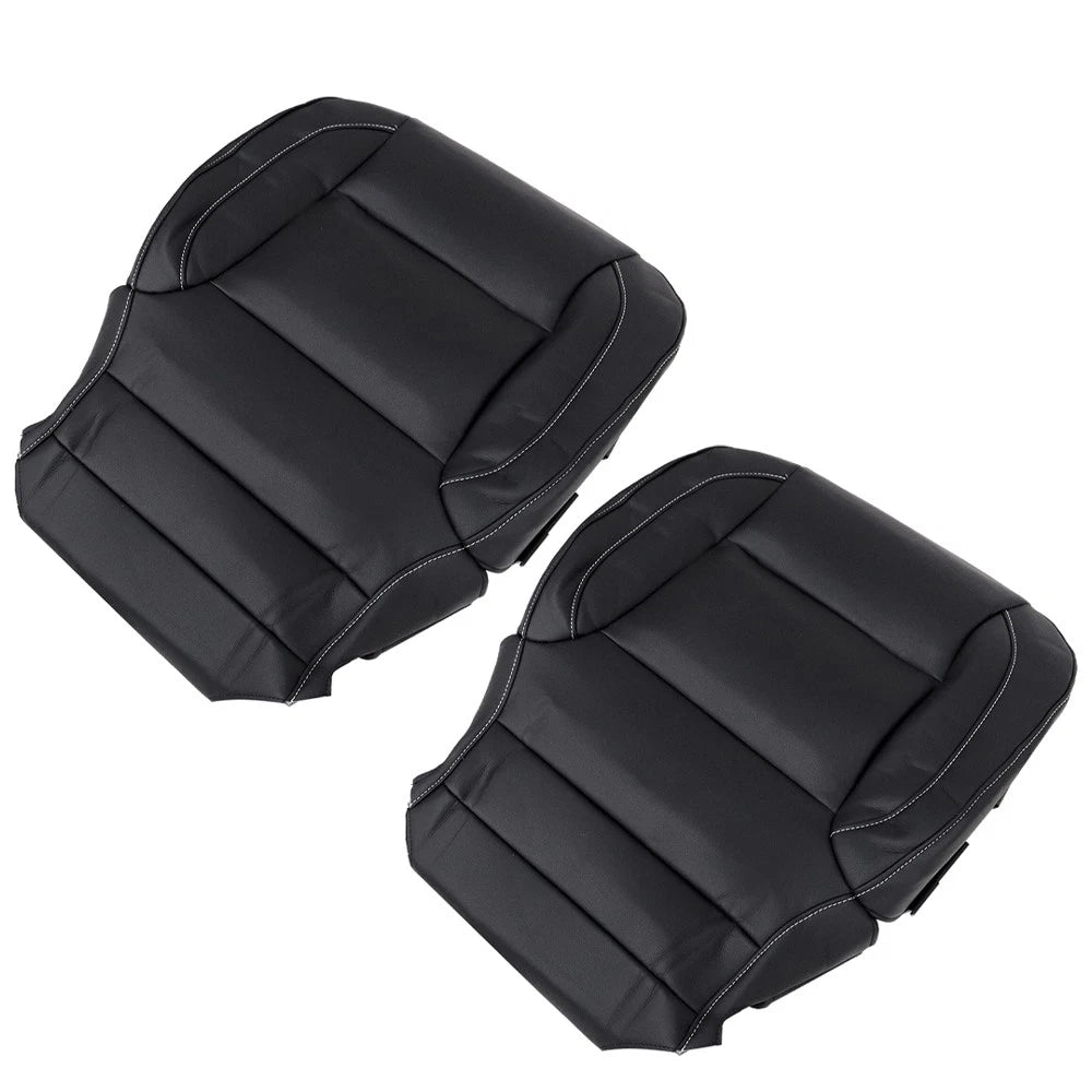Set of 2 Leather Seat Covers for Chevy Silverado (2014–2019) Black