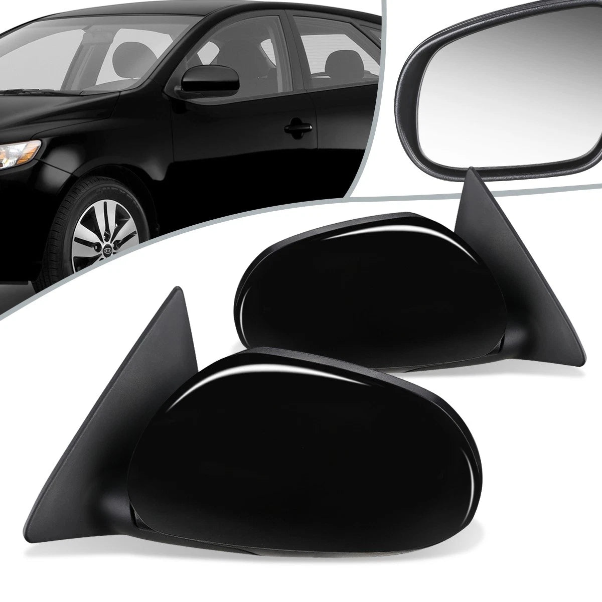 Pair of Side View Door Mirrors for Kia Forte Koup (2010–2013) KI1320165 KI1321165