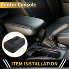 Console Lid Armrest Cover for Chevrolet (Microfiber Leather, Black)