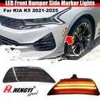 2X Full LED Smoked Lens Front Bumper Side Marker Lights for Kia K5 (2021–2024)