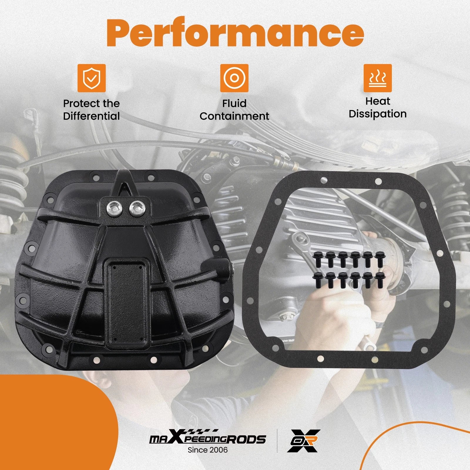 Black Steel Differential Cover for Ford Transit-150 (2015–2020)