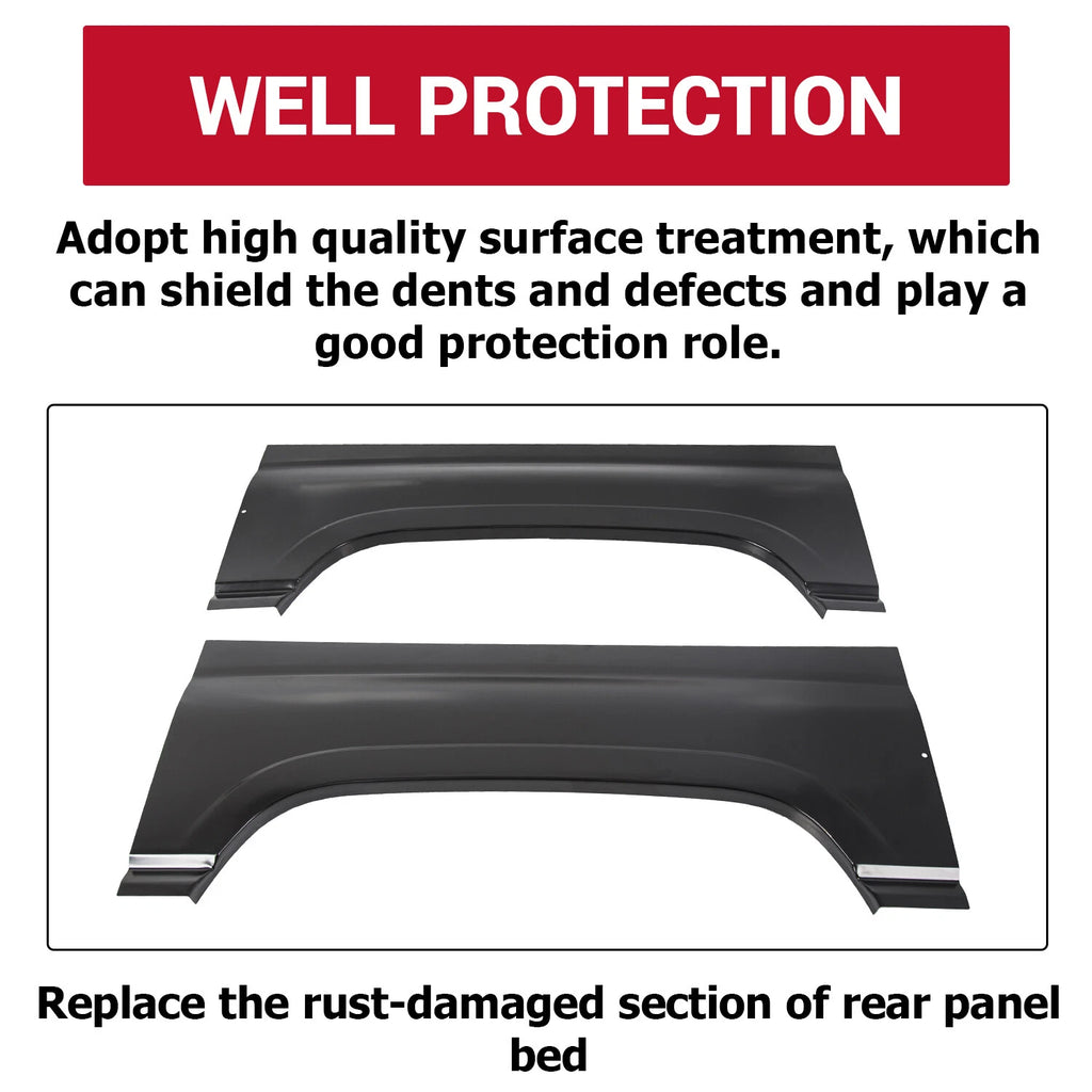 Pair Wheel Arch Repair Panels for Dodge Ram Truck (1994-2001)